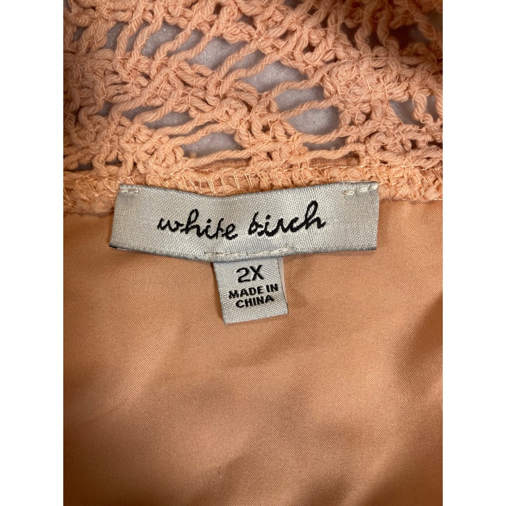 white birch Peach Crochet-Trim Midi Dress - Picture 3 of 11